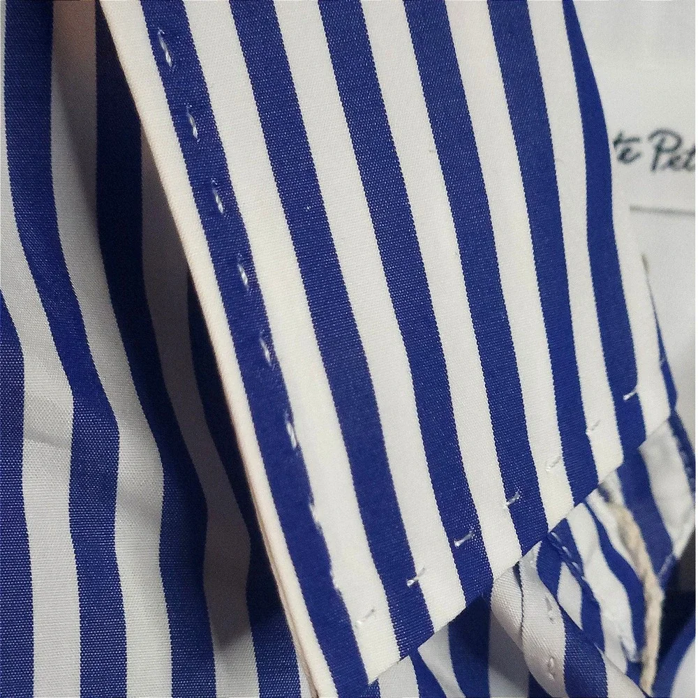 LE SARTE PETTEGOLE Striped Button Down Shirt Blue White Women's size 6 NWT $290 - Picture 9 of 9